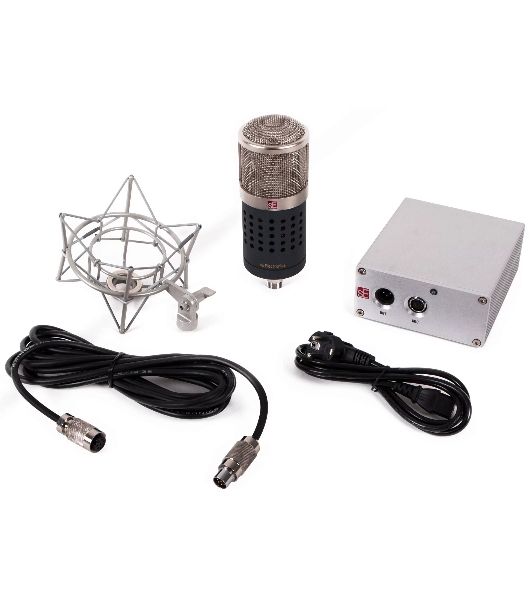 Микрофон конденсаторный sE Electronics [GEMINI II] двухламповый, 20 Гц - 20 кГц, кардиоида, в комплекте: держатель "паук", блок питания со шнуром, микрофонный кабель, металлический и деревянный кейсы.
