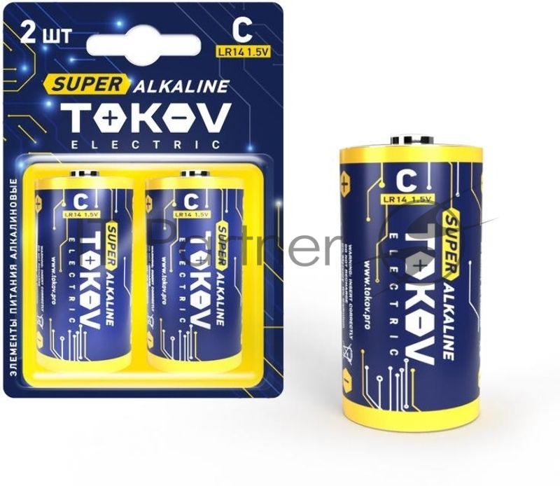 Элемент питания алкалиновый С/LR14 (блистер 2шт) TOKOV ELECTRIC TKE-ALS-LR14/B2