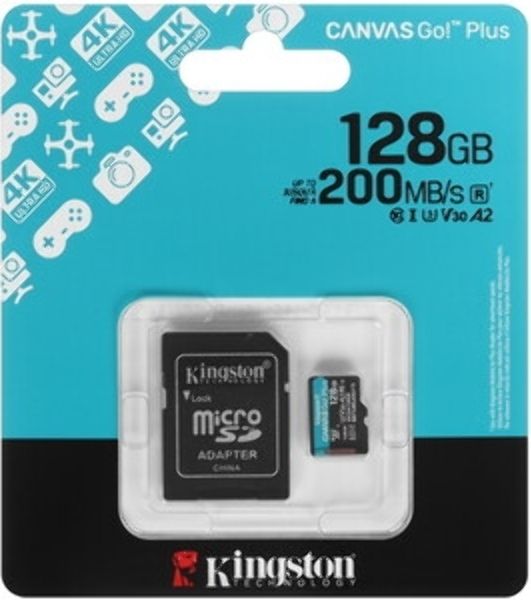 Флеш карта microSDXC 128Gb Kingston SDCG4/128GbSP Canvas Go! Plus w/o adapter