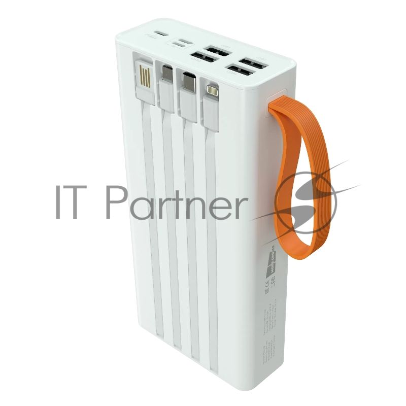 Портативный аккумулятор More choice (4620202550583) PB22-30 с кабелем 2USB 2.1A - 30000mAh белый