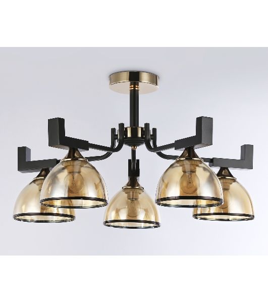 Светильник Ambrella light TR9099/5 BK/GD/TI черный/золото/янтарь E27*5 max 40W D600*316