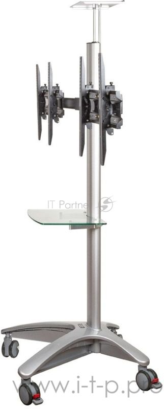 Подставка для телевизора Arm Media PT-STAND-15 (комплект из двух коробок) серебристый 26"-65" макс.120кг напольный наклон