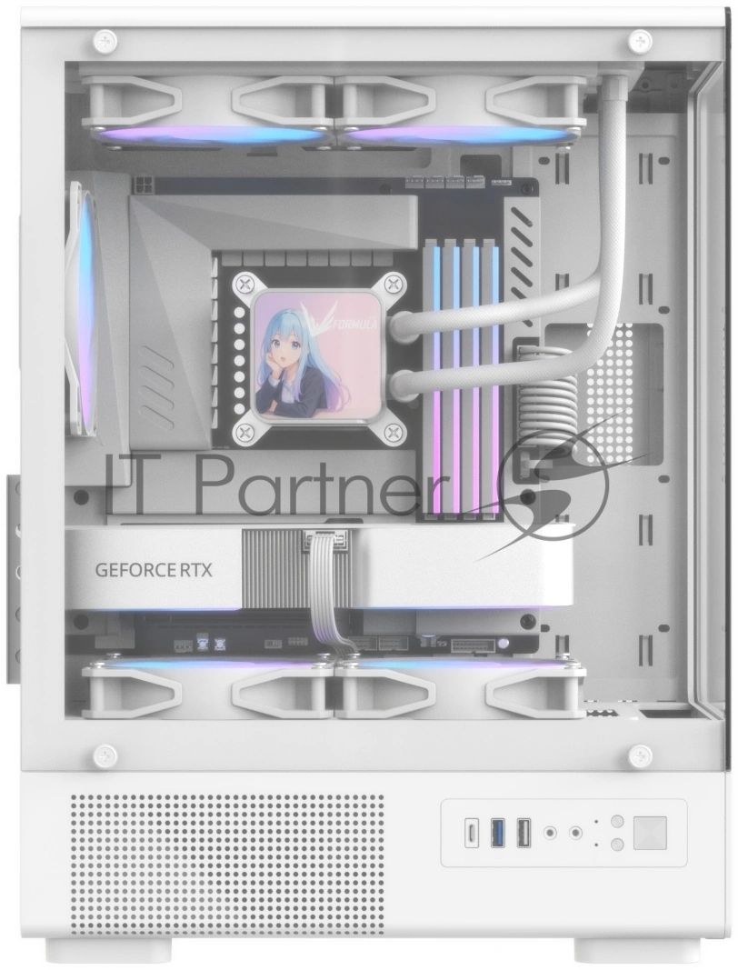 Корпус Formula Crystal Z1CM Plus AR v2 белый без БП mATX 2x120mm 1xUSB2.0 1xUSB3.0 audio bott PSU