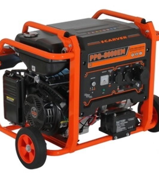 Электрогенератор бензиновый Carver PPG-8000ЕM, 6.5 кВт, 74 дБ, 89 кг