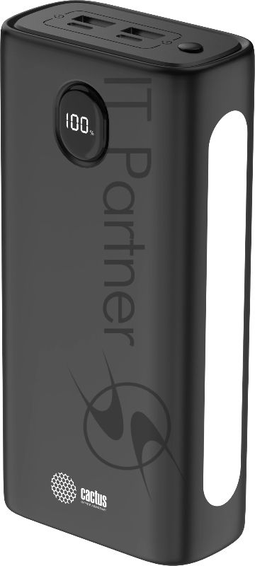 Портативный аккумулятор Cactus CS-PBFSJA-30000 30000mAh 4.5A 2xUSB-A/USB-C черный