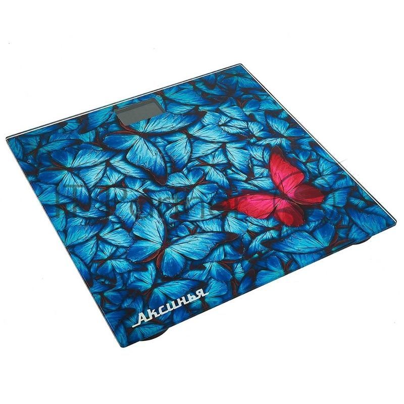 Весы напольные электронные АКСИНЬЯ КС-6001 Бабочки: 180 кг, 26x26см
