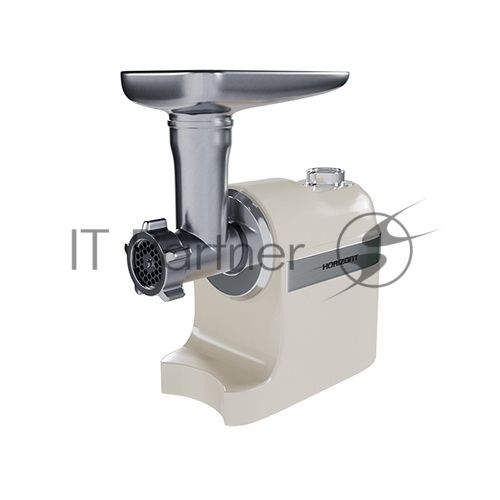 Мясорубка электрическая Horizont HMG02A-1800 белый, 1800 Вт, 1.6 кг/мин, реверс, защита от перегрузки, металлический лоток, насадки - 2