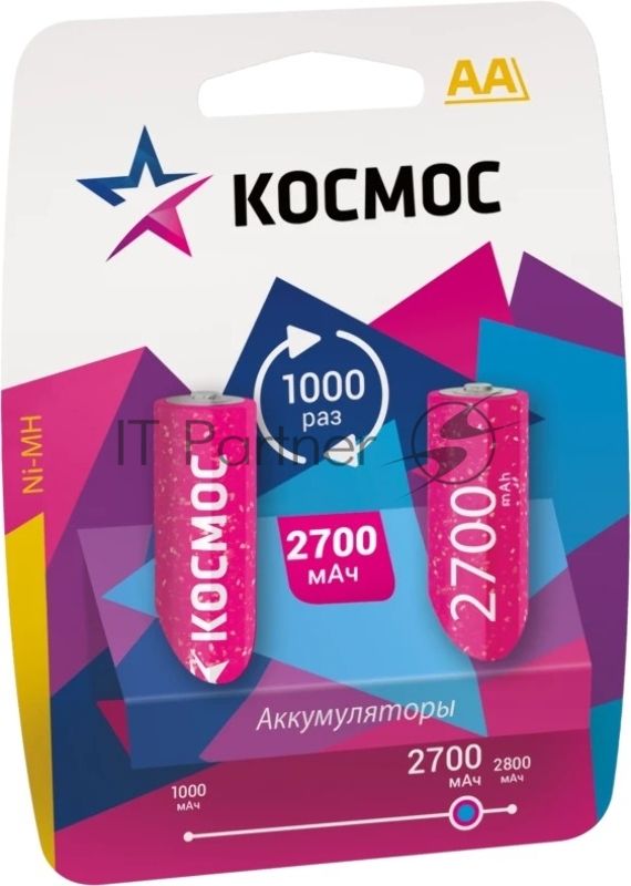 Аккумулятор Космос R6 (AA) Ni-Mh 2700MAh