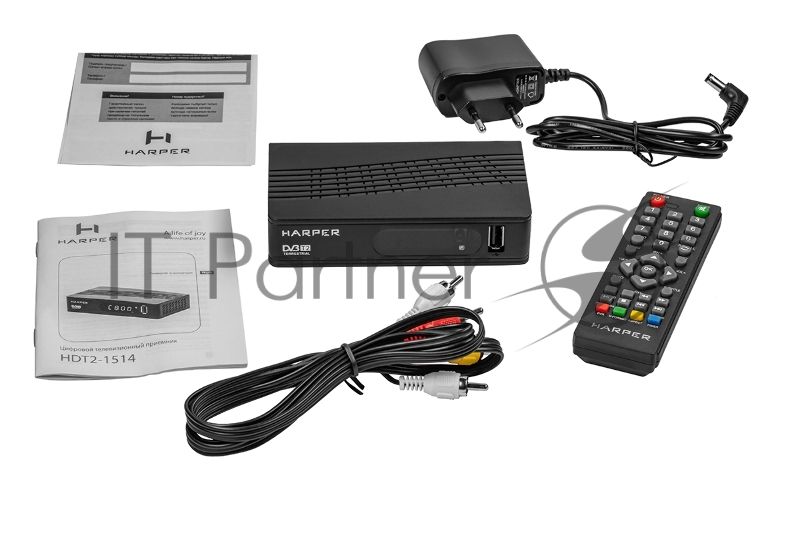 Ресивер DVB-T2 Harper HDT2-1514,черный