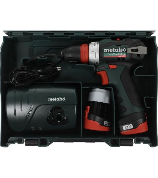 Дрель-шуруповерт Metabo Power Maxx BS BL, 12 В, 2 Ач, 34Нм, щеточный