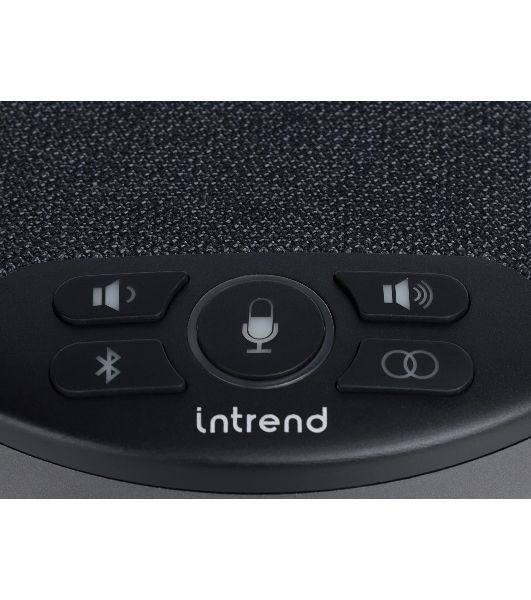 Спикерфон Intrend ITSPH-W200 4 капсюля, BT+USB, эффективный радиус 3м, ANC, AEC, AGC, полнодуплексная связь, беспроводное каскадирование 2х спикерфонов, аккумулятор: время работы в режиме разговора до 12 часов. В комплекте USB-dongle