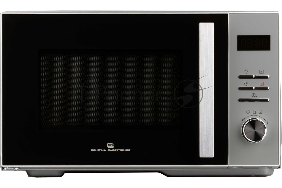 Микроволновая печь General Electronics GE-DS525S серебро, 25 л, 900 Вт, переключатели — электронный