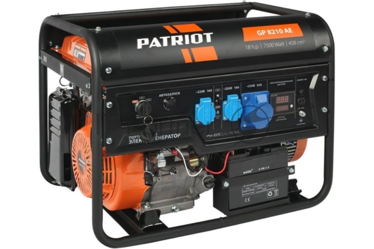 Электрогенератор бензиновый Patriot GP 8210AE, 6.5 кВт, 80 дБ, 84 кг