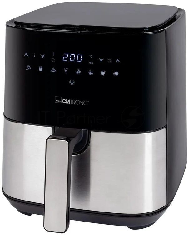 Аэрофритюрница Clatronic FR 3782 H черный/серебристый, 1450 Вт, 5 л, сенсор, 8 программ