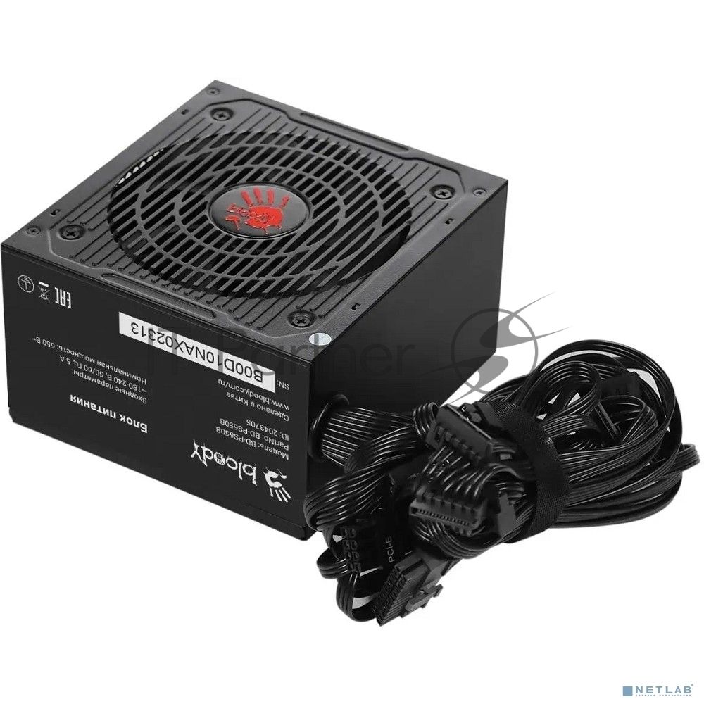 Блок питания Bloody BD-PS650B, 650Вт, 80 PLUS Bronze, 120мм, черный