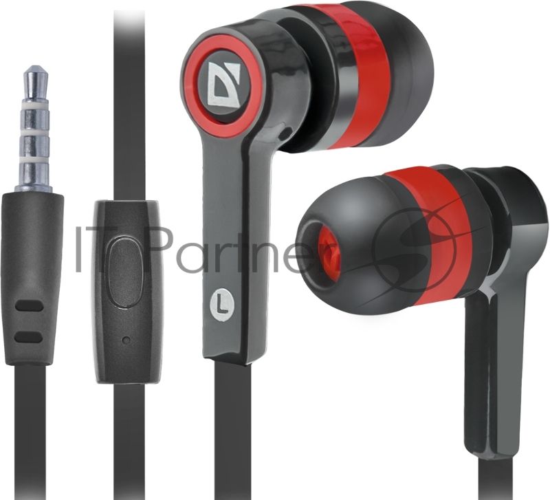 Наушники Defender Pulse 420 черный/красный