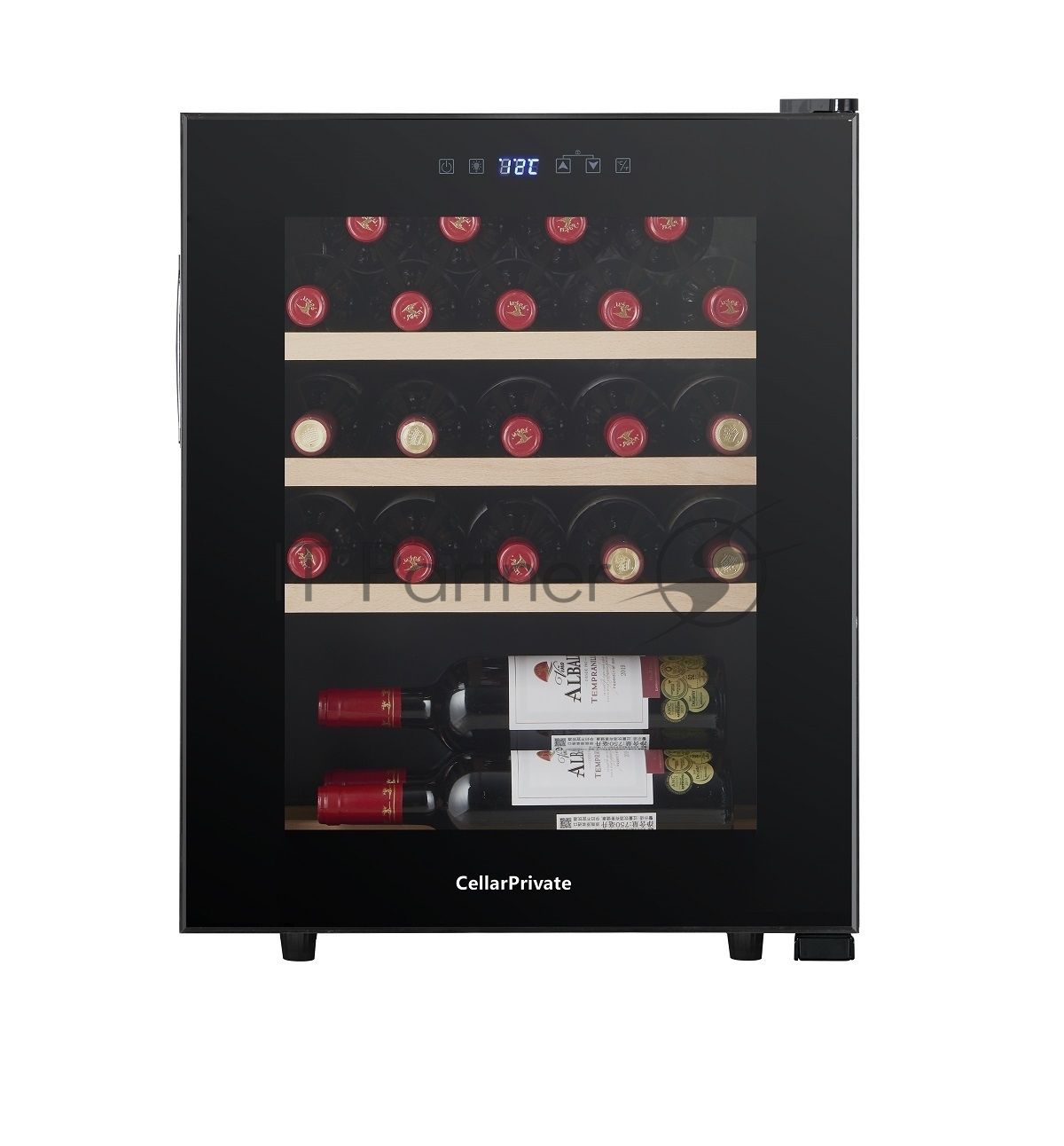 Винный шкаф Cellar Private CP023 черный, 60 л, 1 отсек, 23 бут.
