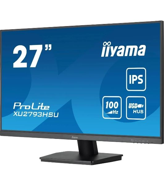 Монитор 27" Iiyama ProLite XU2793HSU-B6 IPS 1920x1080, 100 Гц, 1 мс, 16:9, 250 кд/м2, 1xHDMI, 1хDP, 2xUSB, 1x3.5 мм, черный