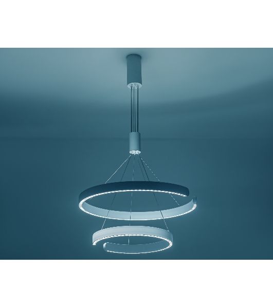 Подвесной светодиодный светильник Ambrella light FL5884/2 WH белый 45W 3000K/4200K/6400K D600/400*1200 (без ПДУ)