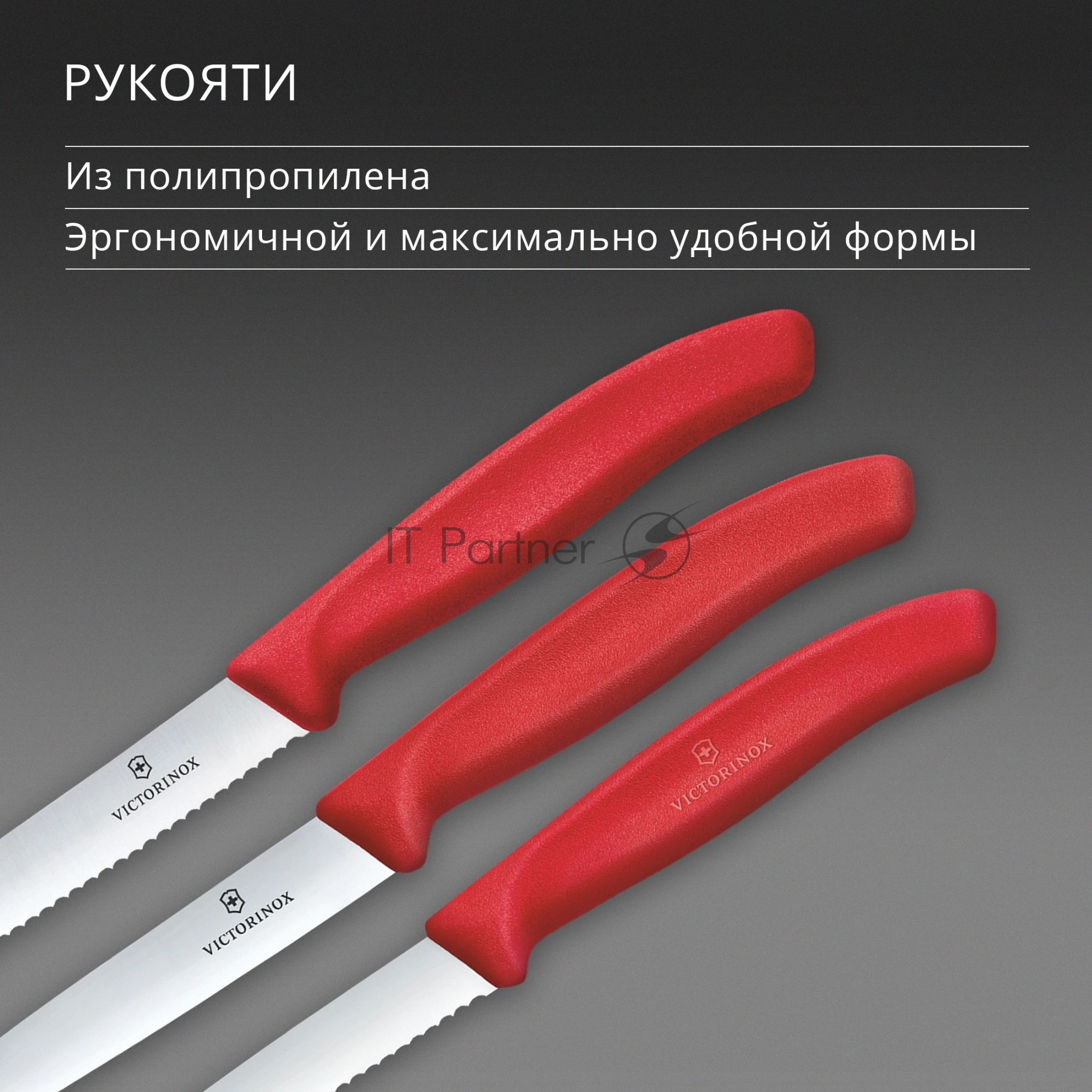 Набор ножей кухонных Victorinox Swiss Classic 6.7111.34C1 для овощей компл.:3предм. красный европодвес