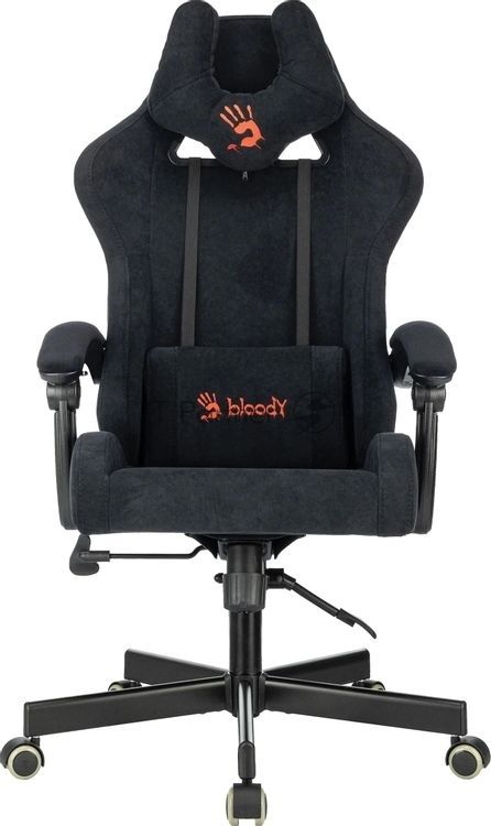 Кресло A4Tech Bloody GC-560 черный, ткань, 150 кг, подголовник, регулируемые подлокотники, механизм качания