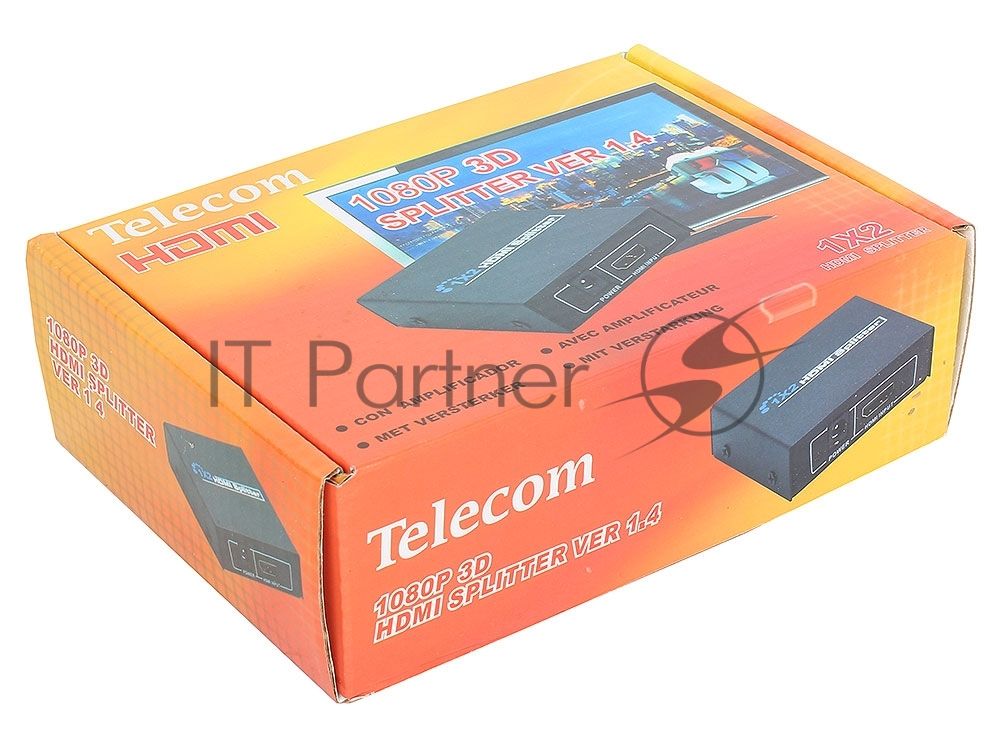 Разветвитель HDMI 1=>2 Telecom TTS5010, каскадируемый, 1.4v+3D