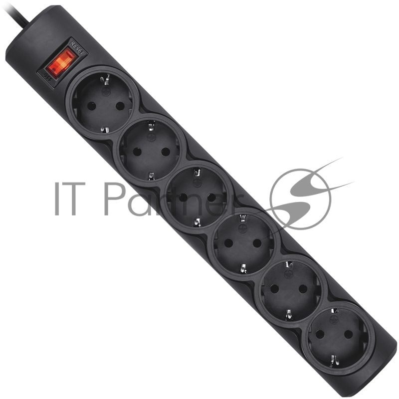 Сетевой фильтр Defender DFS 155/6 розеток/черный/5.0 м
