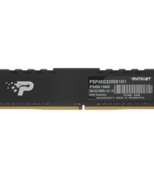 Оперативная память Patriot Signature Premium, DDR4, 8GB (1x8GB), 3200 MHz, CL22, с радиатором, чёрный