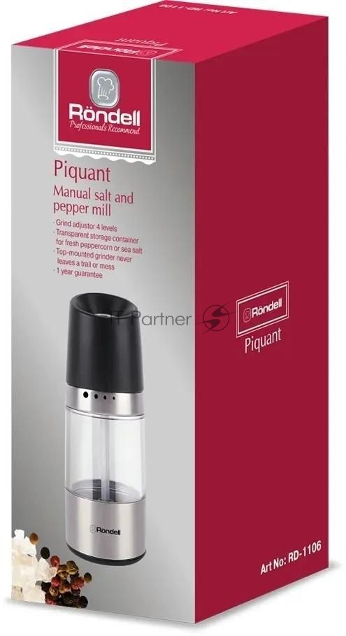 Мельница для соли и перца Rondell Piquant RD-1106, черный