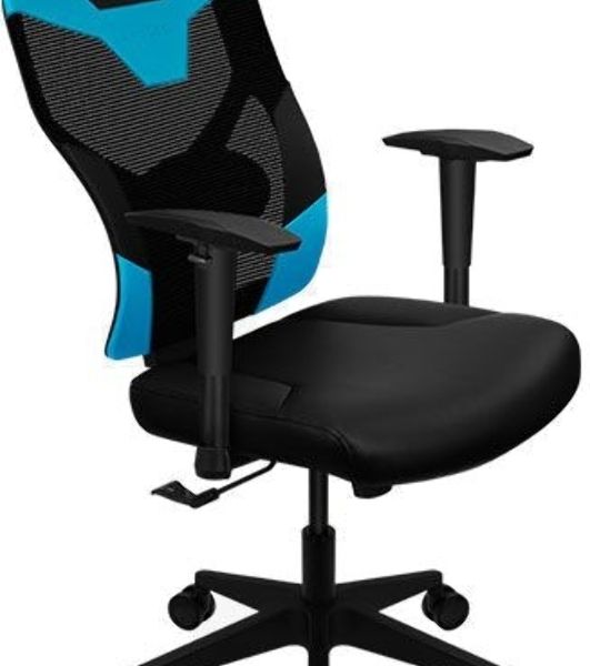 Кресло Aerocool GUARDIAN Ice Blue голубой, сетка, 150 кг, подголовник, регулируемые подлокотники, механизм качания, поясничная подушка