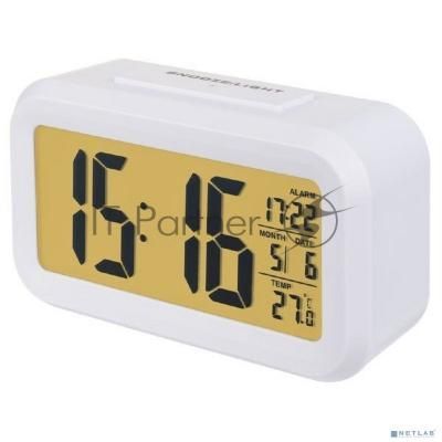 Часы-будильник Perfeo Snuz, белый, (PF-S2166) время, температура, дата