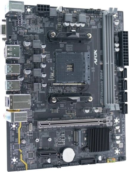 Материнская плата AFOX B550-MA-V4, AM4, AMD B550, 2xDDR4, 4xSATA, 1xM.2, 1xPCIe 3.0 x16, 1xPCIe 3.0 x1, D-Sub, DisplayPort, HDMI, 1x 1Gb LAN, 6xUSB, 5.1, microATX