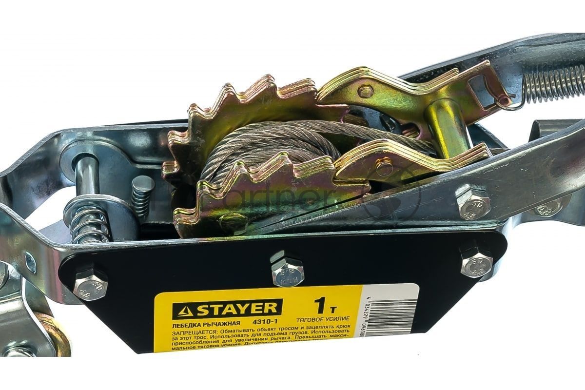 Лебедка механическая STAYER "MAXPull" 4310-1  рычажная тросовая 1т/1.8м