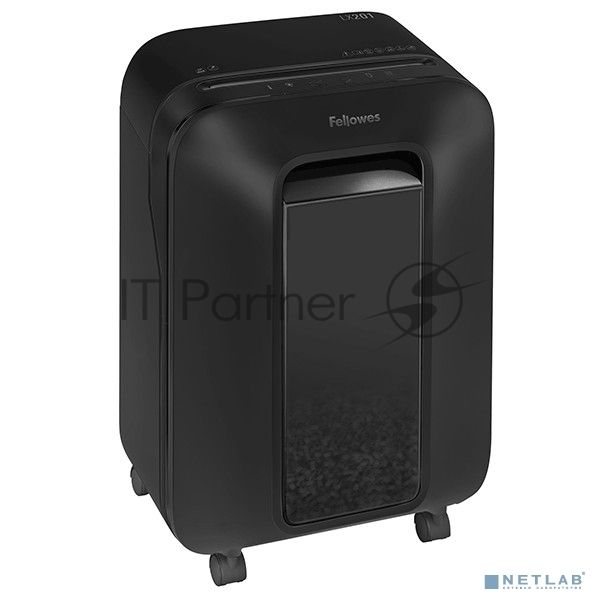 Шредер Fellowes Powershred LX201, черный, DIN P-5, 2х12 мм, 12 лст., 22 лтр., Jam Proof™, SafeSense