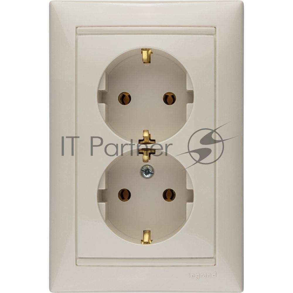 Legrand Legrand 774370 Розетка двойная (моноблок) Valena с заземлением (слоновая кость)