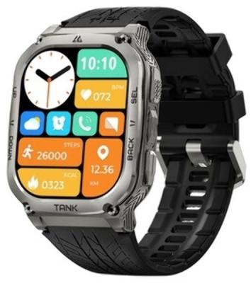 Умные часы KOSPET Tank M4C, 1.96" AMOLED, Bluetooth, GPS, IP69, серебристый