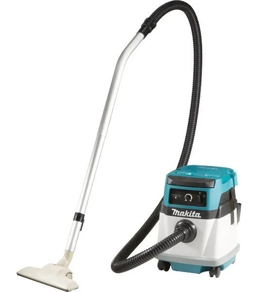 Строительный пылесос Makita DVC150LZ гибридное, белый, 320 Вт, уборка сухая/влажная, пылесборник мешок/контейнер, 15 л