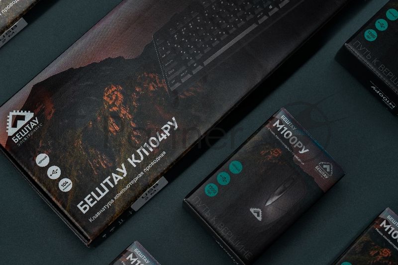 Мышь проводная БЕШТАУ М100РУ черный, 1200 dpi, USB, кнопки - 3