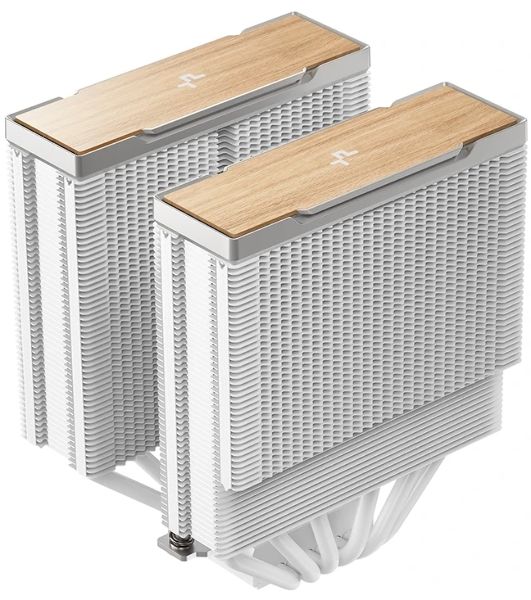 Кулер для процессора DEEPCOOL AK620 G2 WH LGA1851/1700/1200/115X/AM5/AM4 (8шт/кор, TDP 260W, PWM, DUAL Fan 120мм, 6 тепл. трубок, Copper Base, Wood-grain top cover, белый) RET (R-AK620G2-WHNNMN-GJD)