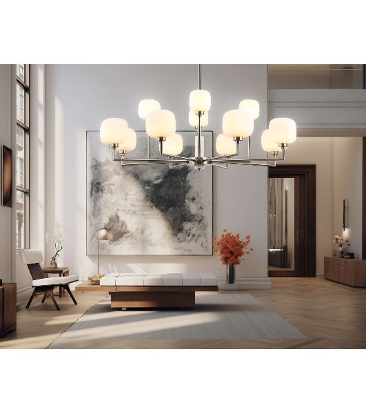 Люстра Ambrella light LH53005/12 SN/FR сатин никель/белый матовый G9*12 max 40W D910*680