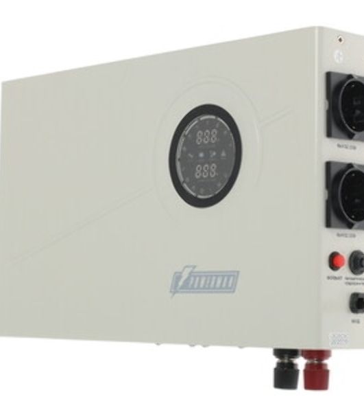 Источник бесперебойного питания ИБП POWERMAN Smart 800 HYBRID, линейно-интерактивный, 800ВА/480Вт, 165-265В, 2 евророзетки, внешняя свинцово-кислотная (AGM, GEL, FB) или LiFePO4 батарея на 12В емкостью от 55Ач (не входит в комплект поставки), ток заряда д