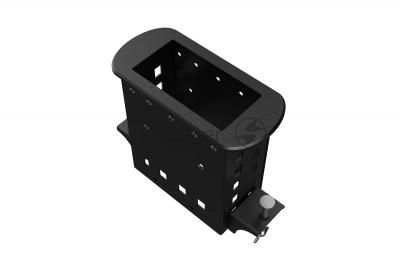 Прямоугольный металлический корпус Wize Pro WRTS-M-4BOX-B серия M, для модульной системы врезного лючка в стол без крышки для установки до 4 модулей-вставок серии М, черный