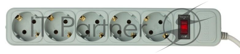 Сетевой фильтр PC Pet AP01006-5-GR 5 м, 5 розеток, серый