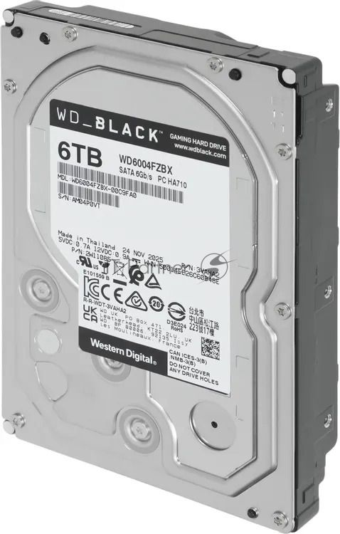 Жесткий диск WD SATA-III 6TB WD6004FZBX Desktop Black (7200rpm) 256Mb 3.5"