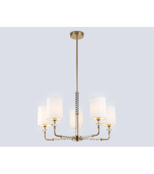 Люстра Ambrella light LH71500/5 BS/FR латунь/белый матовый E14*5 max 40W D680*640