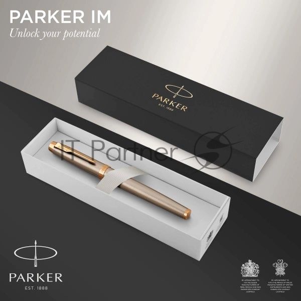 Ручка перьевая Parker IM Core F321 (CW1931649) Brushed Metal GT F сталь нержавеющая, подарочная коробка