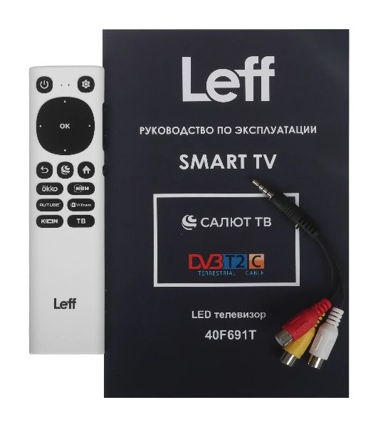 Телевизор LEFF 40" 40F691T белый DLED FHD 60Hz Салют