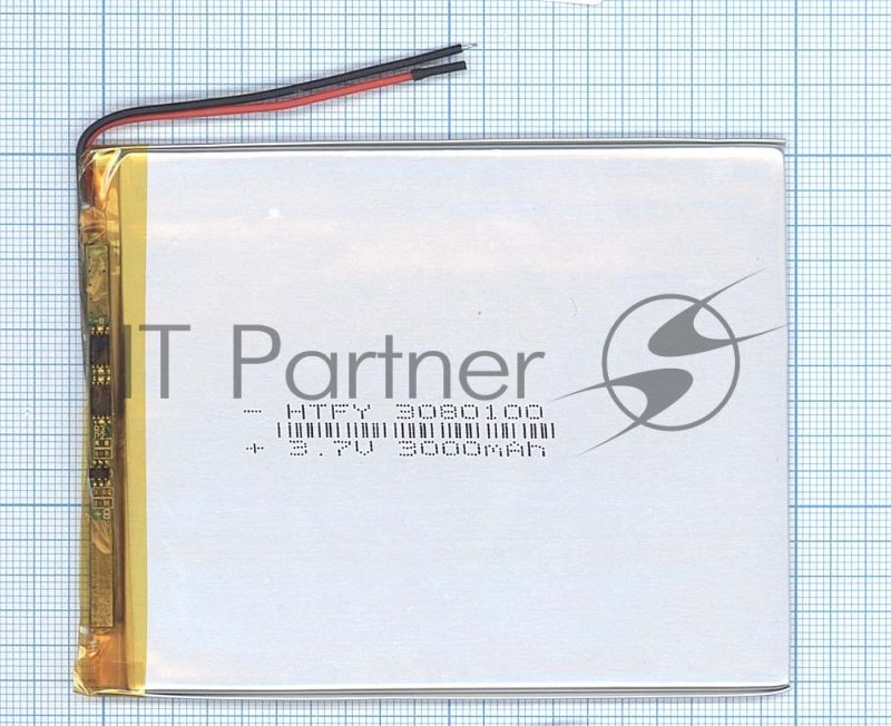 Аккумулятор Li-Pol (батарея) 3*80*100мм 2pin 3.7V/3000mAh