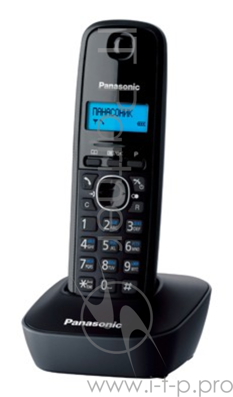 Телефон беспроводной (DECT) Panasonic KX-TG1611RUH (серый) АОН, Caller ID,12 мелодий звонка,подсветка дисплея,поиск трубки