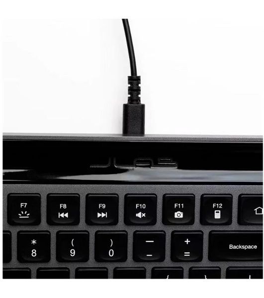 Клавиатура JLab Epic Keyboard гибридная, USB Type-A, Bluetooth, радиоканал, серый